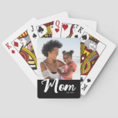 Mama hat Skript Schwarz Foto Spielkarten (Rückseite)