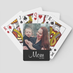 Mama hat Skript Schwarz Foto Spielkarten