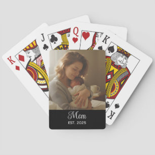 Mama hat Skript Schwarz Foto Spielkarten