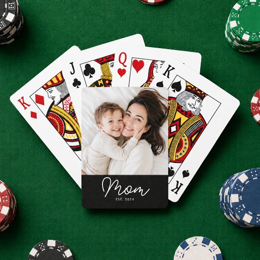 Mama hat Skript Schwarz Foto Spielkarten