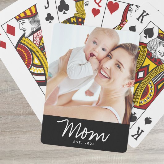 Mama hat Skript Schwarz Foto Spielkarten