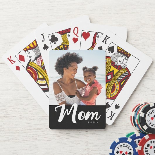 Mama hat Skript Schwarz Foto Spielkarten