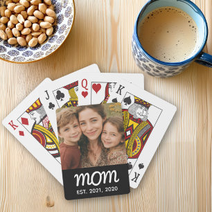 Mama hat Skript Schwarz Foto Spielkarten