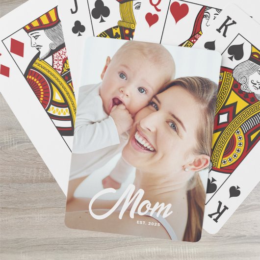 Mama hat Skript Schwarz Foto Spielkarten