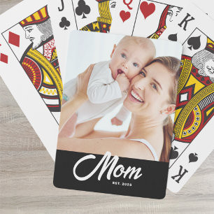 Mama hat Skript Schwarz Foto Spielkarten