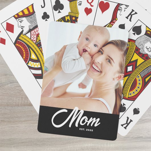 Mama hat Skript Schwarz Foto Spielkarten