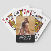 Mama hat Skript Schwarz Foto Spielkarten (Rückseite)