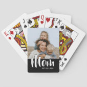 Mama hat Skript Schwarz Foto Spielkarten (Rückseite)