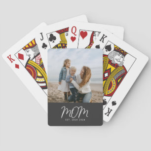 Mama hat Skript Schwarz Foto Spielkarten