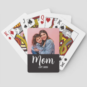 Mama hat Skript Schwarz Foto Spielkarten