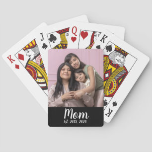 Mama hat Skript Schwarz Foto Spielkarten