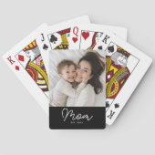 Mama hat Skript Schwarz Foto Spielkarten (Rückseite)