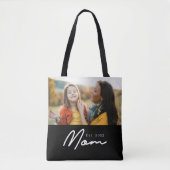 Mama hat Skript Schwarz Foto Tasche (Vorderseite)