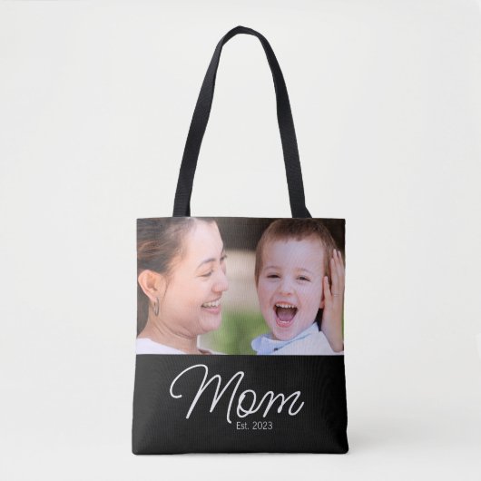 Mama hat Skript Schwarz Foto Tasche (Vorderseite)