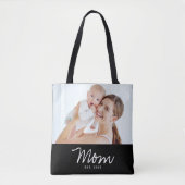 Mama hat Skript Schwarz Foto Tasche (Vorderseite)