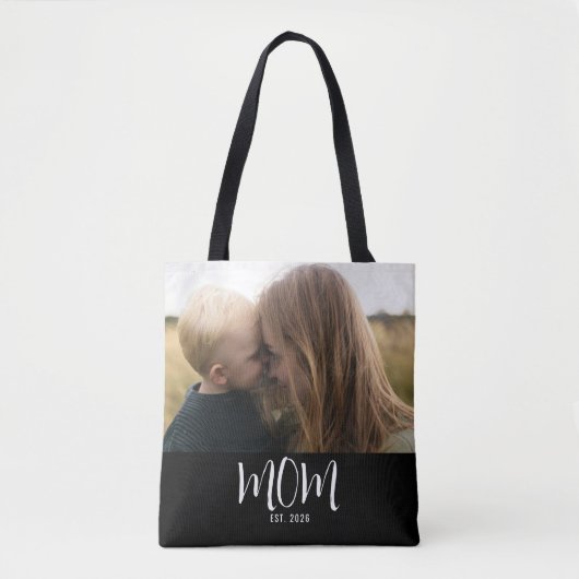Mama hat Skript Schwarz Foto Tasche (Vorderseite)