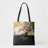 Mama hat Skript Schwarz Foto Tasche (Vorderseite)