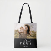 Mama hat Skript Schwarz Foto Tasche (Vorderseite)
