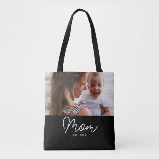 Mama hat Skript Schwarz Foto Tasche (Vorderseite)