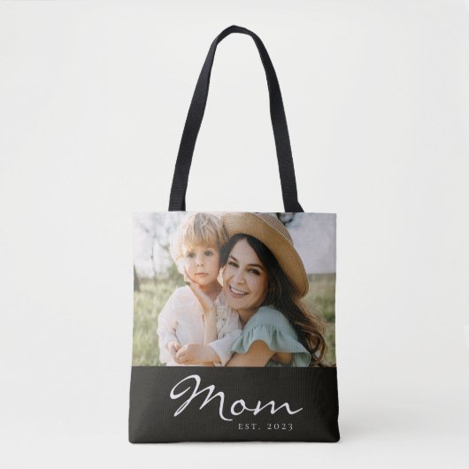 Mama hat Skript Schwarz Foto Tasche (Vorderseite)
