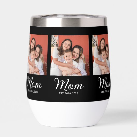 Mama hat Skript Schwarz Foto Thermischer Wein Tu (Rückseite)