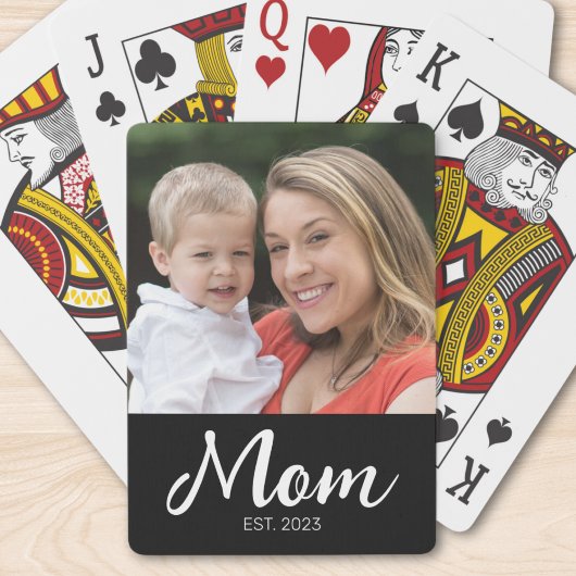 Mama hat Skript  Schwarzes Foto Spielkarten