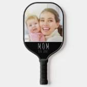 Mama hat Spaß Skript Foto erstellt Pickleball Schläger (Vorderseite)