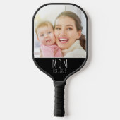 Mama hat Spaß Skript Foto erstellt Pickleball Schläger (Rückseite)
