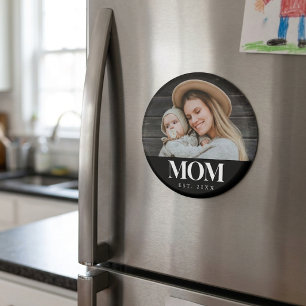 Mama hat Weiße Typografie Foto-Geschenk gegründet Magnet