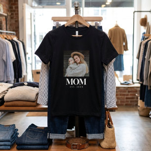 Mama hat Weiße Typografie Foto Geschenk gegründet T-Shirt