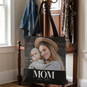 Mama hat Weiße Typografie Foto-Geschenk gegründet Tasche