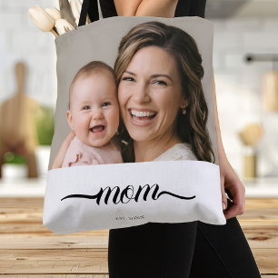 Mama hat weißes Foto individuell Jahr gegründet  Tasche