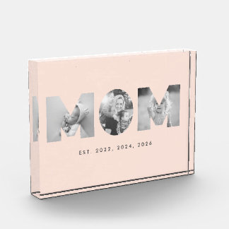 Mama hat zartes Pfirsich-Minimalist 3 Foto eingeri