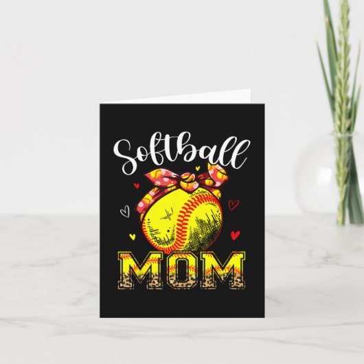 Mama Headband Leopard Softball Ball Mütter Day Mam Karte (Vorderseite)