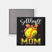 Mama Headband Leopard Softball Ball Mütter Day Mam Magnet (Vorderseite/Rückseite)