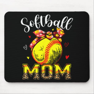 Mama Headband Leopard Softball Ball Mütter Day Mam Mousepad