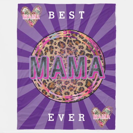 Mama Heart Customize Liebe Fleecedecke (Vorderseite)