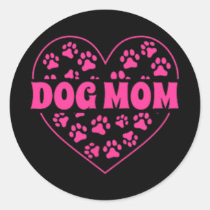 Mama Heart Mothers Day Golden Retriever Hund Mama  Runder Aufkleber