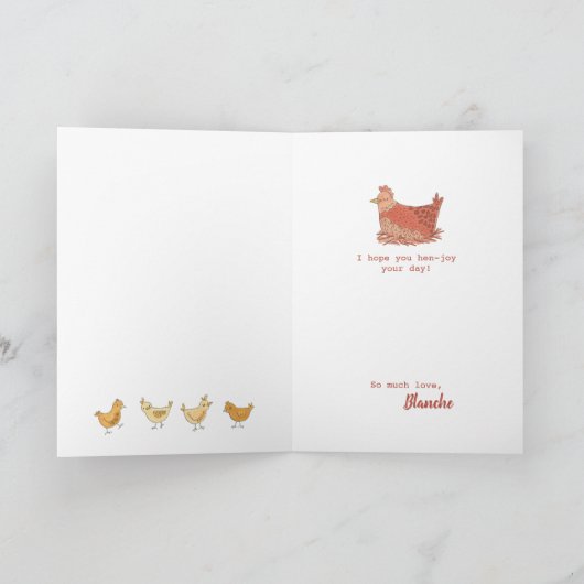 Mama Hen and Chicks Funny Mother Day Card Karte (Innenseite)