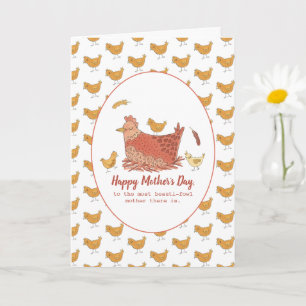 Mama Hen and Chicks Funny Mother Day Karte