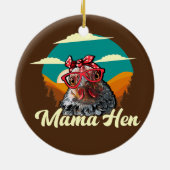 Mama Hen Chicken Mama Sonnenbrille Sonnenmütter Ta Keramik Ornament (Hinten)
