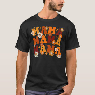 Mama Herbst Vintage Retro Groovy Hippie Blumen Mo T-Shirt
