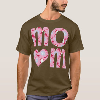 Mama Herz Blumenart Typografie T-Shirt