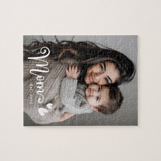 Mama-Herz-Overlay-Foto Puzzle (Horizontal)