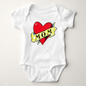 Mama-Herz-Tätowierung Baby Strampler (Vorderseite)