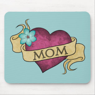 Mama-Herz-Tätowierung Mousepad
