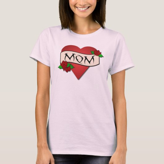 Mama Herz Tätowierung T - Shirt (Vorderseite)