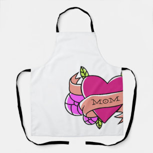 MAMA Herz Tattoo Rosa Liebe Spaß Schürze