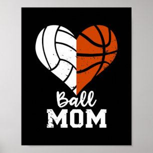 Mama Herzblut Funny Volleyball Basketball Mama  Poster