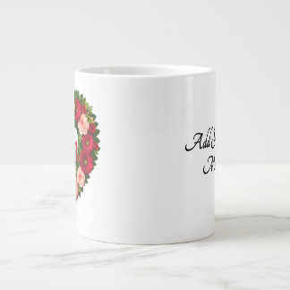 "Mama" Herzgestalterischer Kranz von Blume - Perso Jumbo-Tasse